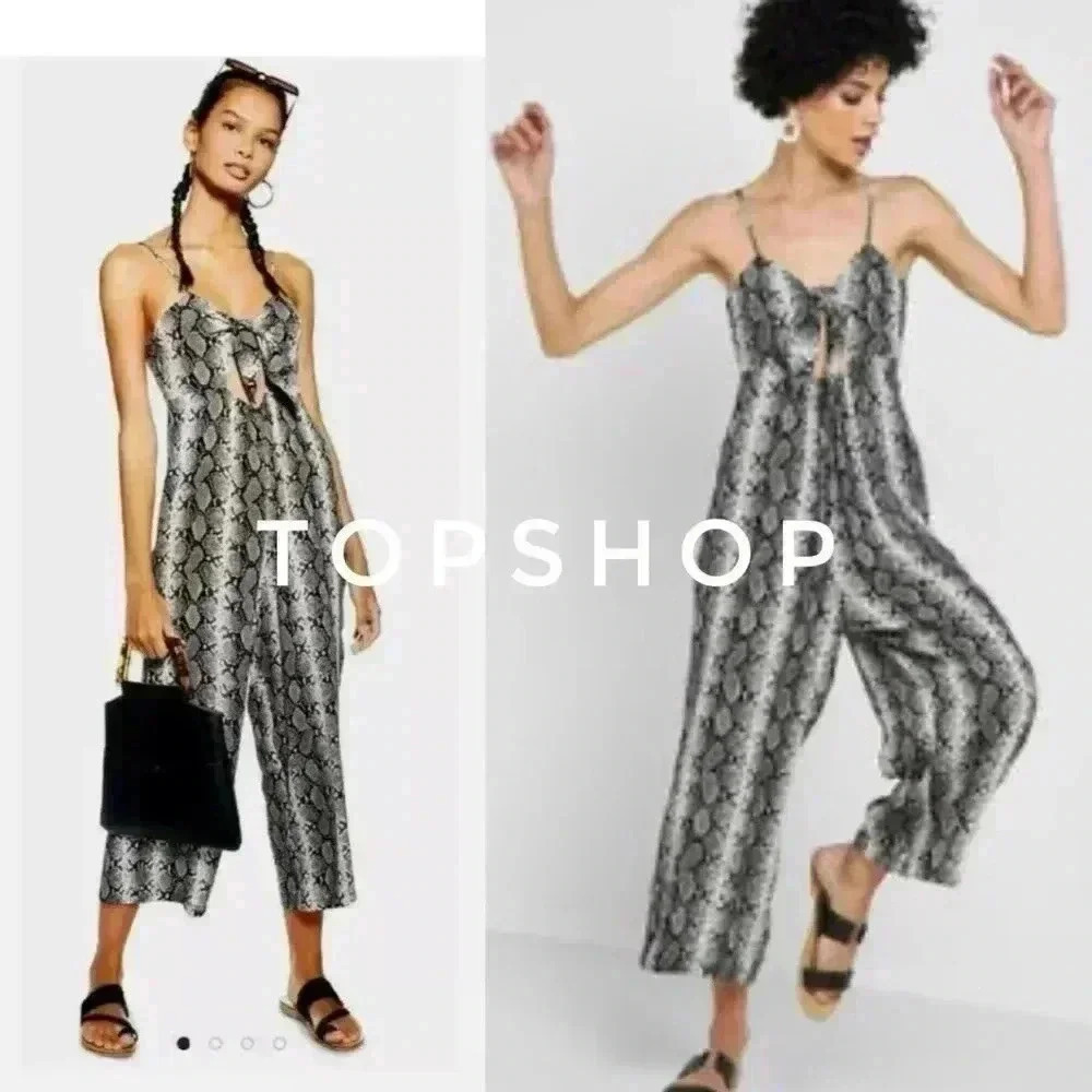 BNWT Topshop snake print jumpsuit size 8-10/M
